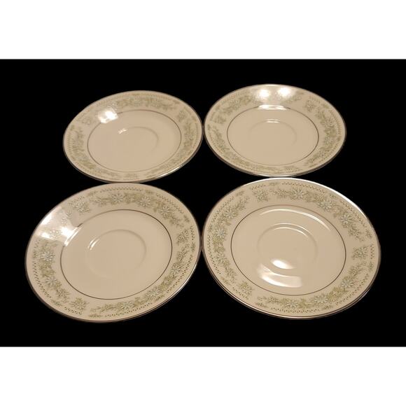 Noritake Ivory China Pattern Lexine 7007 Set of Four Saucers Vintage - Picture 6 of 8